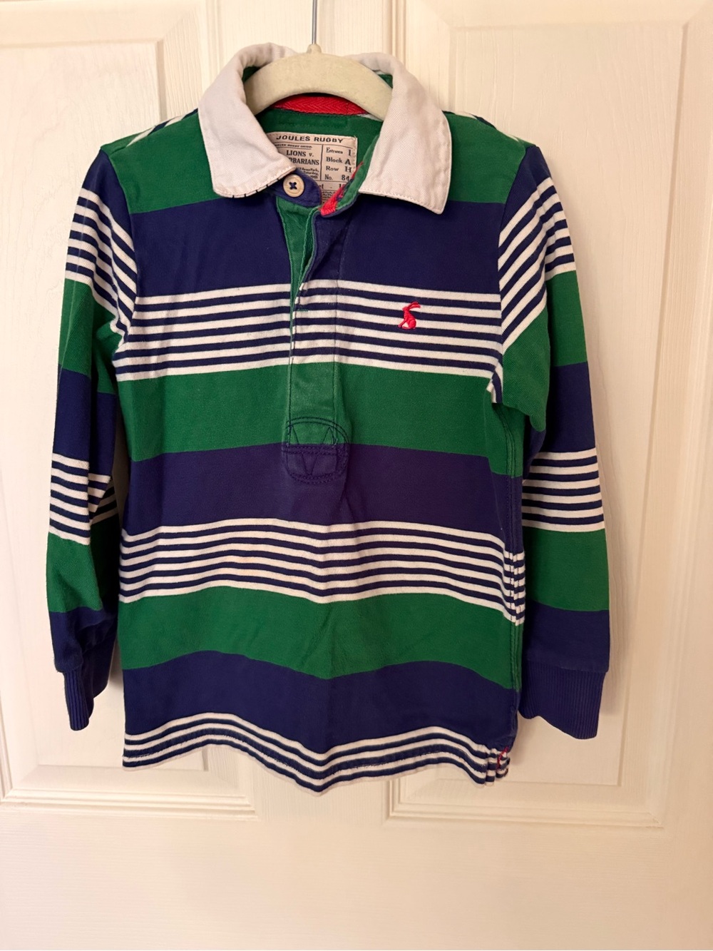 Joules Kids Striped Green and Blue Button Down Shirt